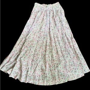 Vtg 70s Glenora Skirt Floral Size Size XS 100% Cotton Pockets Cottagecore